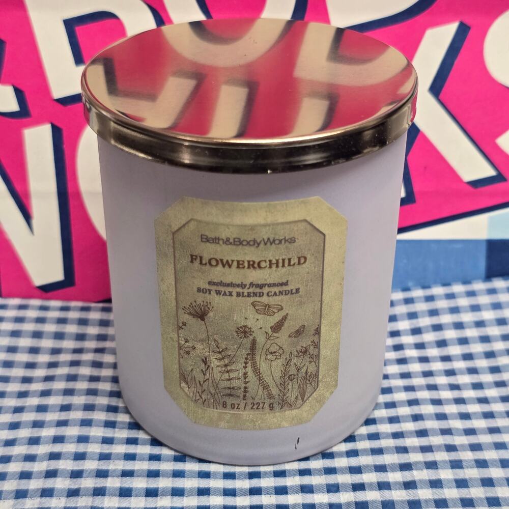 BBW Flowerchild Single Wick 8 oz. Candle Home Fragrance Decor